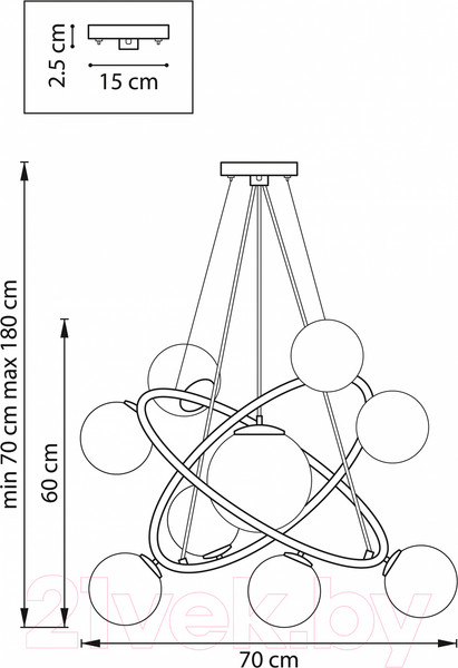 Изображение товара Люстра Lightstar Croco 815390 (MD21055-X9B)