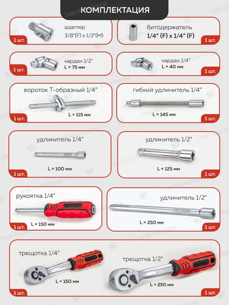 Изображение товара Универсальный набор инструментов ForceKraft FK-4772-5