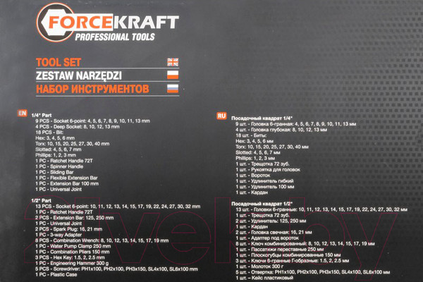 Изображение товара Универсальный набор инструментов ForceKraft FK-4772-5