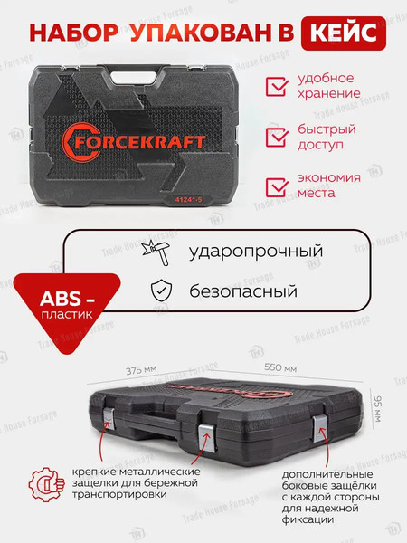 Изображение товара Универсальный набор инструментов ForceKraft FK-41241-5(56418)