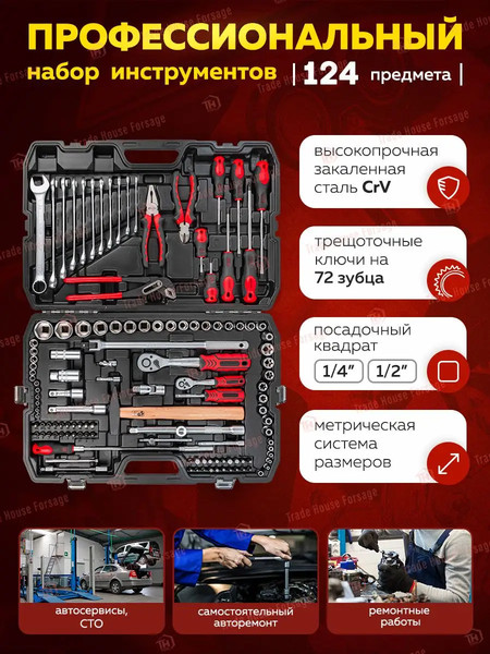 Изображение товара Универсальный набор инструментов ForceKraft FK-41241-5(56418)
