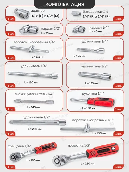 Изображение товара Универсальный набор инструментов ForceKraft FK-41013-5 (56419)