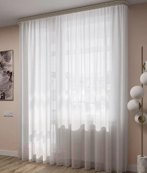 Изображение товара Гардина LEGRAND Вуаль шелк 500x280 / 58119951 с утяжелителем (белый)