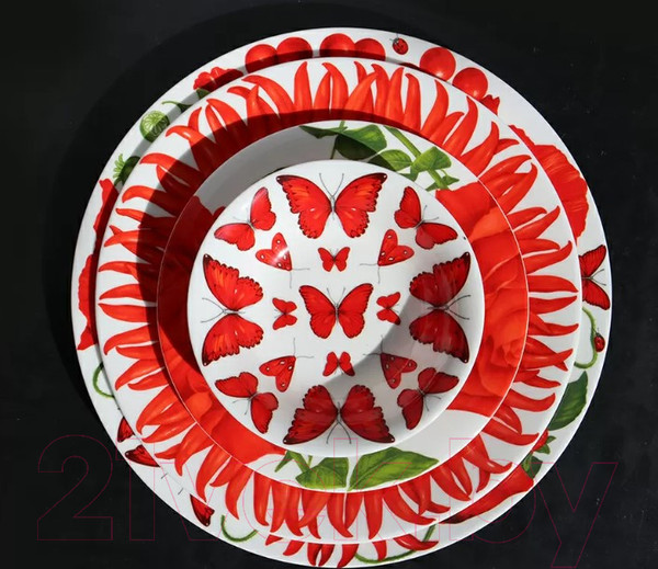 Изображение товара Тарелка столовая обеденная Taitu Sun Red 12-11-0