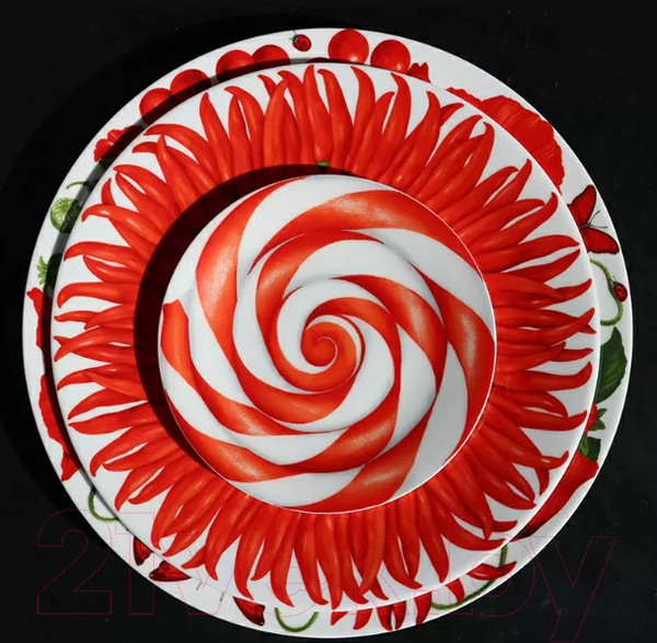Изображение товара Тарелка столовая обеденная Taitu Sun Red 12-11-0