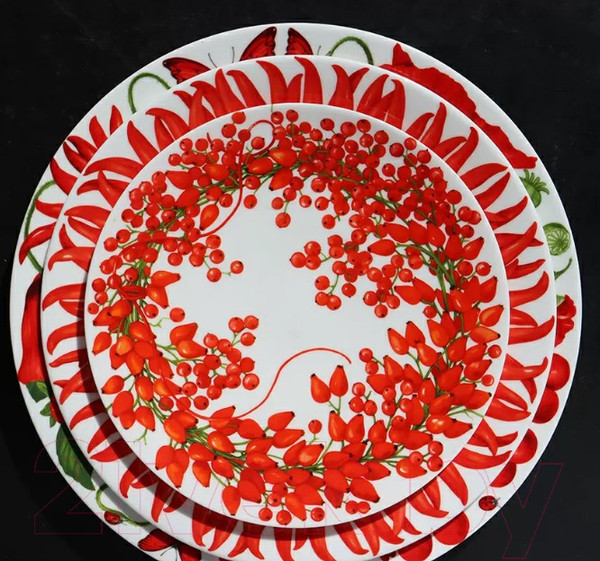 Изображение товара Тарелка столовая обеденная Taitu Sun Red 12-11-0