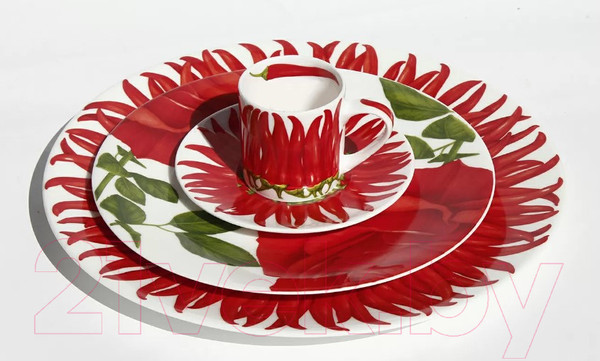 Изображение товара Тарелка столовая обеденная Taitu Sun Red 12-11-0
