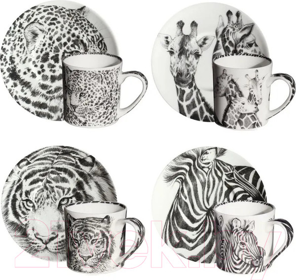 Изображение товара Чашка с блюдцем Taitu Wild Spirit Zebra 12-1-91-D