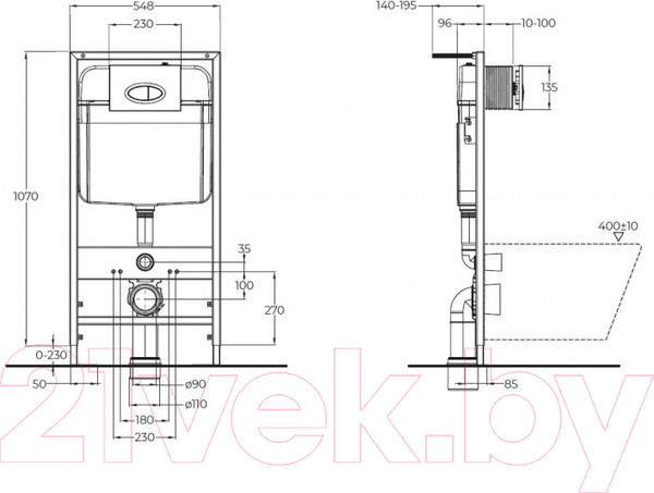 Изображение товара Инсталляция для унитаза BelBagno BB026/BB081CR