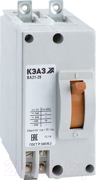Изображение товара Выключатель автоматический КЭАЗ ВА21-29-241110-25А-12Iн-400AC-У3 / 102706