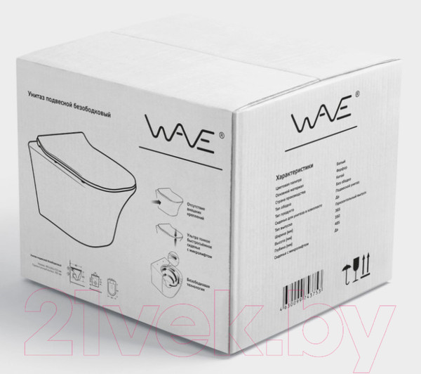 Изображение товара Унитаз подвесной White Wave Promo (белый глянец)