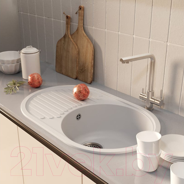 Изображение товара Мойка кухонная Mixline ML-GM16 551930 (белый)