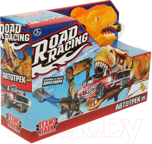 Изображение товара Автотрек Технопарк Road Racing С динозавром / RR-TRK-157-R