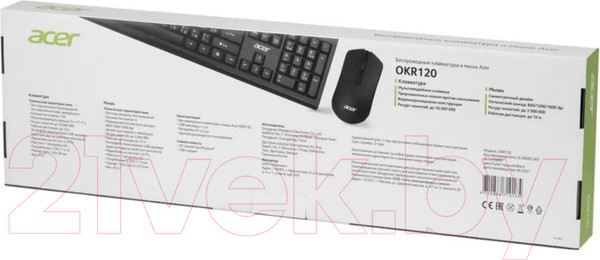 Изображение товара Комплект клавиатура и мышь Acer OKR120 / ZL.KBDEE.007 (черный)