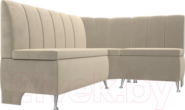 Изображение товара Уголок кухонный мягкий Лига Диванов Кантри 113 правый / 60330 (микровельвет, бежевый)