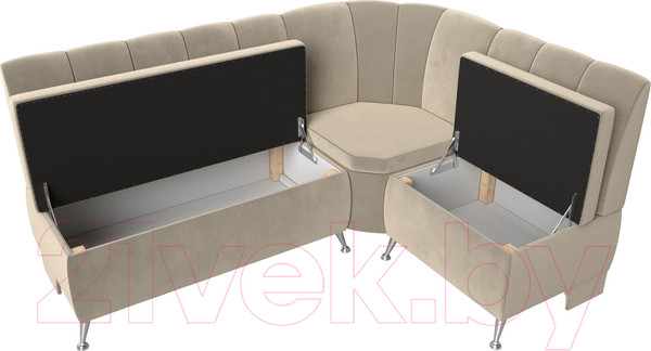 Изображение товара Уголок кухонный мягкий Лига Диванов Кантри 113 правый / 60330 (микровельвет, бежевый)