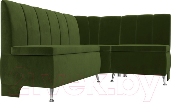 Изображение товара Уголок кухонный мягкий Лига Диванов Кантри 113 правый (микровельвет, зеленый)