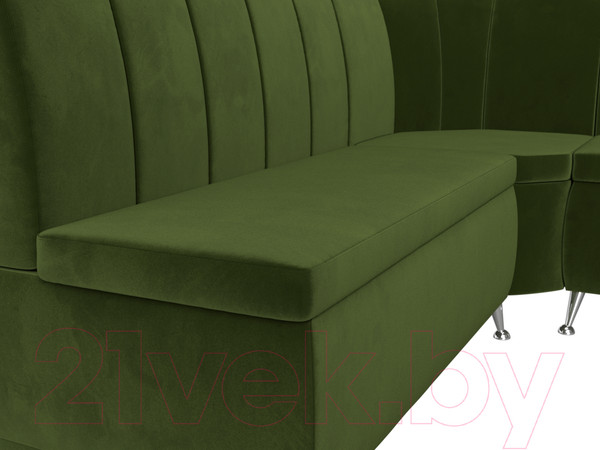 Изображение товара Уголок кухонный мягкий Лига Диванов Кантри 113 правый (микровельвет, зеленый)