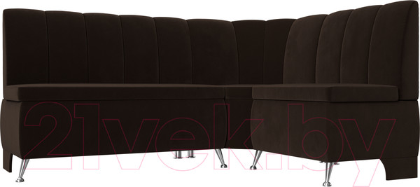 Изображение товара Уголок кухонный мягкий Лига Диванов Кантри 113 правый / 60332 (микровельвет, коричневый)