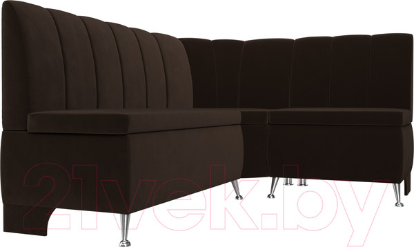 Изображение товара Уголок кухонный мягкий Лига Диванов Кантри 113 правый / 60332 (микровельвет, коричневый)