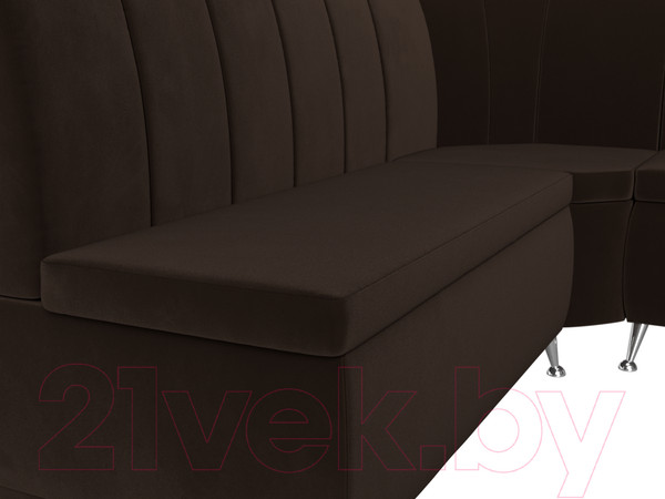 Изображение товара Уголок кухонный мягкий Лига Диванов Кантри 113 правый / 60332 (микровельвет, коричневый)