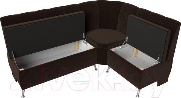 Изображение товара Уголок кухонный мягкий Лига Диванов Кантри 113 правый / 60332 (микровельвет, коричневый)