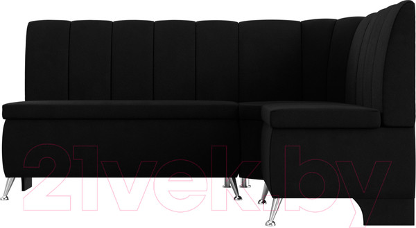 Изображение товара Уголок кухонный мягкий Лига Диванов Кантри 113 правый / 60334 (микровельвет, черный)