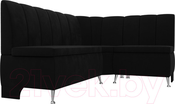 Изображение товара Уголок кухонный мягкий Лига Диванов Кантри 113 правый / 60334 (микровельвет, черный)