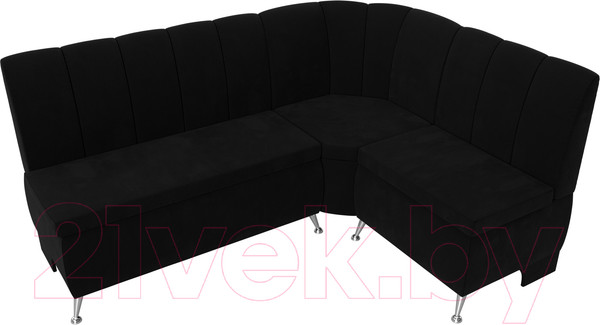 Изображение товара Уголок кухонный мягкий Лига Диванов Кантри 113 правый / 60334 (микровельвет, черный)