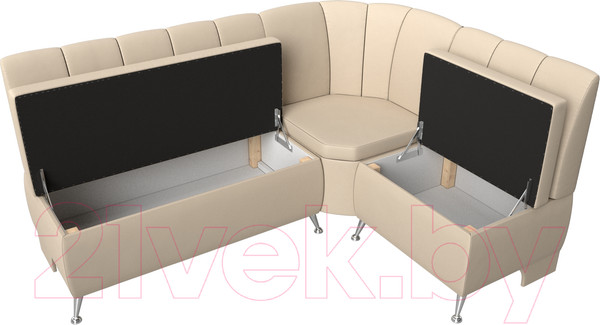 Изображение товара Уголок кухонный мягкий Лига Диванов Кантри 113 правый / 60335 (экокожа, бежевый)