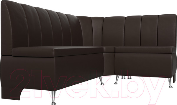 Изображение товара Уголок кухонный мягкий Лига Диванов Кантри 113 правый / 60337 (экокожа, коричневый)