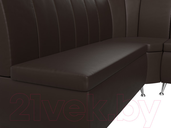 Изображение товара Уголок кухонный мягкий Лига Диванов Кантри 113 правый / 60337 (экокожа, коричневый)