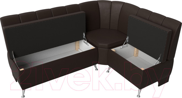 Изображение товара Уголок кухонный мягкий Лига Диванов Кантри 113 правый / 60337 (экокожа, коричневый)