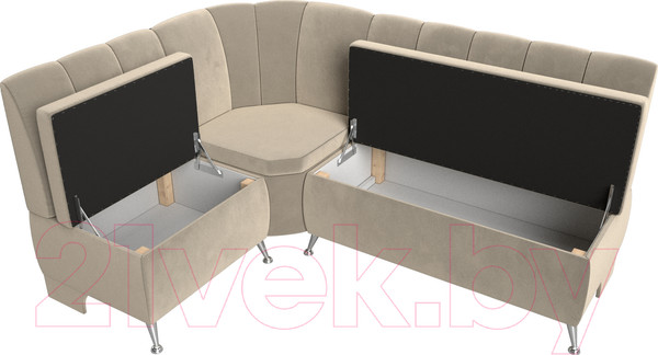 Изображение товара Уголок кухонный мягкий Лига Диванов Кантри 113 левый / 60330 (микровельвет, бежевый)