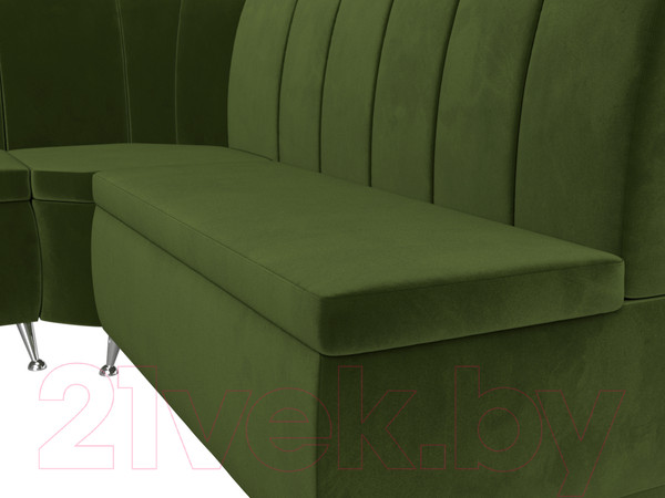 Изображение товара Уголок кухонный мягкий Лига Диванов Кантри 113 левый (микровельвет, зеленый)