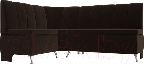 Изображение товара Уголок кухонный мягкий Лига Диванов Кантри 113 левый / 60332 (микровельвет, коричневый)