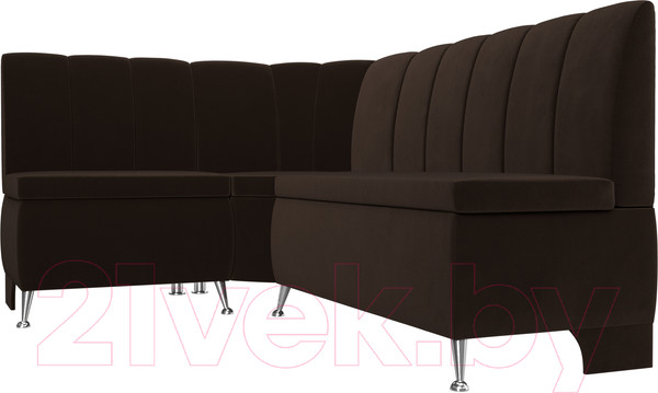 Изображение товара Уголок кухонный мягкий Лига Диванов Кантри 113 левый / 60332 (микровельвет, коричневый)