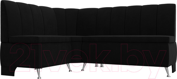 Изображение товара Уголок кухонный мягкий Лига Диванов Кантри 113 левый / 60334 (микровельвет, черный)