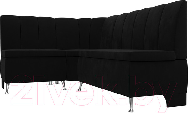 Изображение товара Уголок кухонный мягкий Лига Диванов Кантри 113 левый / 60334 (микровельвет, черный)