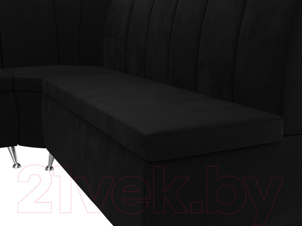 Изображение товара Уголок кухонный мягкий Лига Диванов Кантри 113 левый / 60334 (микровельвет, черный)