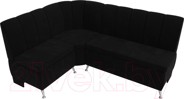 Изображение товара Уголок кухонный мягкий Лига Диванов Кантри 113 левый / 60334 (микровельвет, черный)