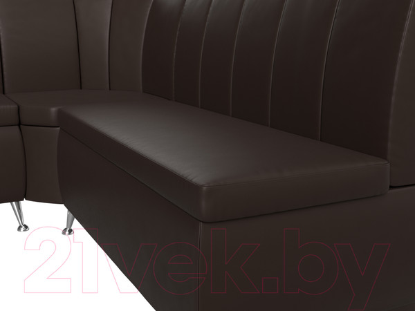 Изображение товара Уголок кухонный мягкий Лига Диванов Кантри 113 левый / 60337 (экокожа, коричневый)