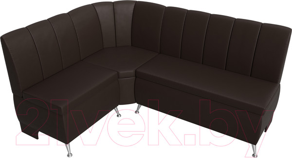 Изображение товара Уголок кухонный мягкий Лига Диванов Кантри 113 левый / 60337 (экокожа, коричневый)