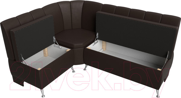 Изображение товара Уголок кухонный мягкий Лига Диванов Кантри 113 левый / 60337 (экокожа, коричневый)