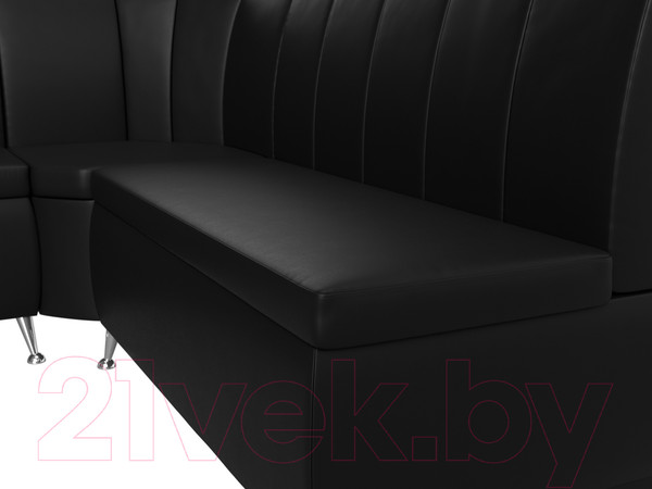 Изображение товара Уголок кухонный мягкий Лига Диванов Кантри 113 левый / 60338 (экокожа, черный)