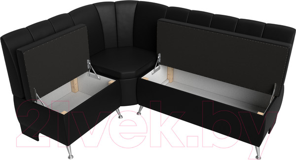 Изображение товара Уголок кухонный мягкий Лига Диванов Кантри 113 левый / 60338 (экокожа, черный)