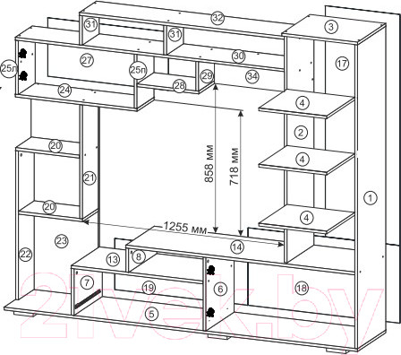 Изображение товара Стенка Горизонт Мебель Пекин (венге/дуб)