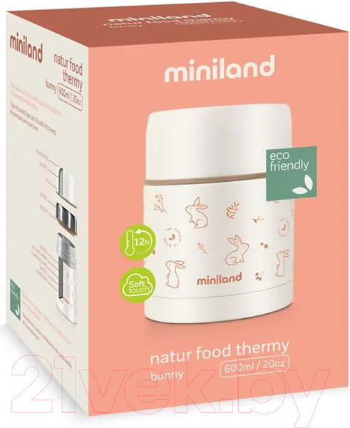 Изображение товара Термос для еды Miniland Natur Зайчик / 89348 (600мл)