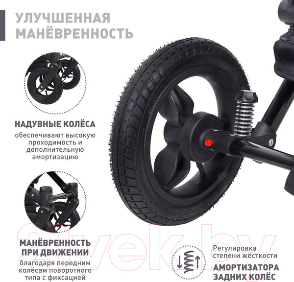 Изображение товара Детская универсальная коляска Еду-Еду Вояж 2 в 1 / KLS0038 (темно-серый/голубой)