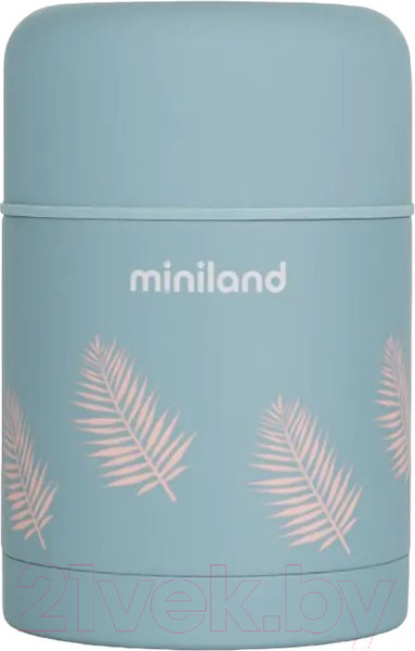 Изображение товара Термос для еды Miniland Terra Thermos / 89445 (600мл, бирюзовый/пальмы)